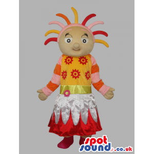Fantasy Girl Mascot Wearing Colorful Clothes And Pointy Hair -