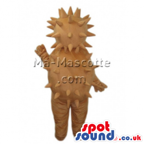 Brown Customizable Plain Hedgehog Animal Mascot With Happy Face