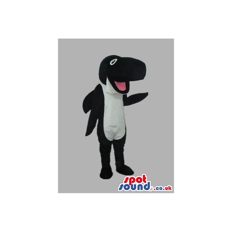 Customizable Black And White Orca Animal Mascot With Pink