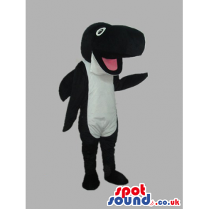 Customizable Black And White Orca Animal Mascot With Pink