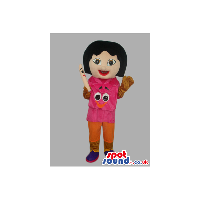 Dora The Explorer Tv Series Girl Mascot With Special Face