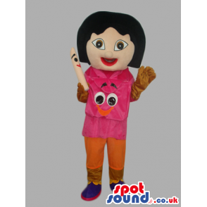 Dora The Explorer Tv Series Girl Mascot With Special Face