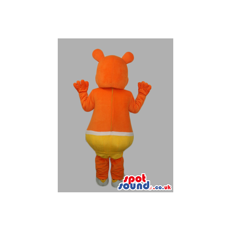 Orange Customizable Mascot Wearing Yellow Underwear - Custom