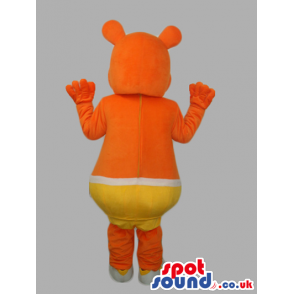 Orange Customizable Mascot Wearing Yellow Underwear - Custom