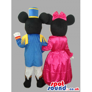 Minnie And Mickey Mouse Characters Wearing Princess Clothes -