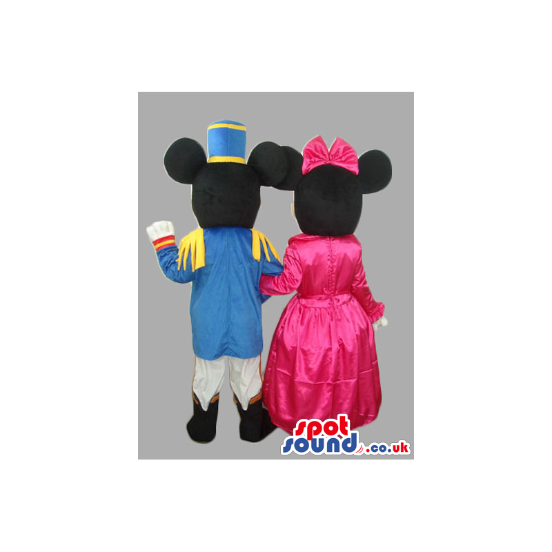Minnie And Mickey Mouse Characters Wearing Princess Clothes -
