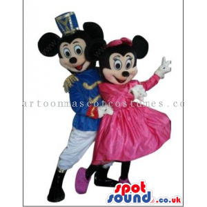 Minnie And Mickey Mouse Characters Wearing Princess Clothes -