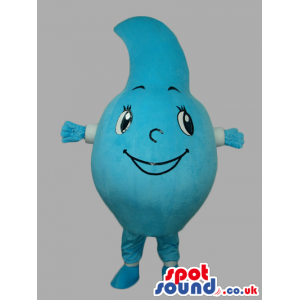 Customizable Blue Drop Of Water Mascot With Funny Face - Custom