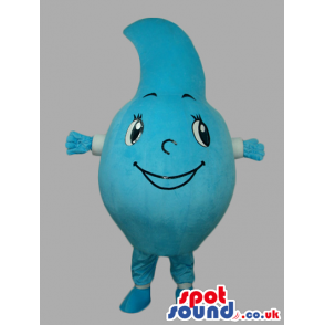 Customizable Blue Drop Of Water Mascot With Funny Face - Custom