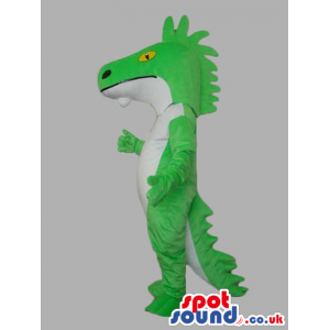 Customizable Green And White Plain Lizard Reptile Mascot -