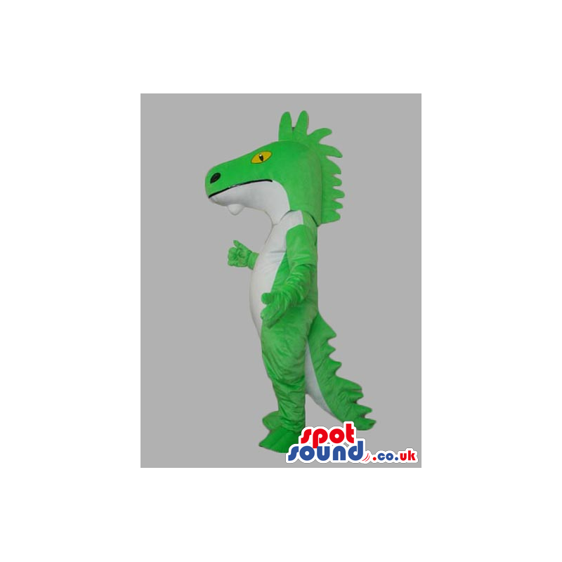 Customizable Green And White Plain Lizard Reptile Mascot -
