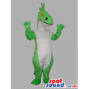 Customizable Green And White Plain Lizard Reptile Mascot -