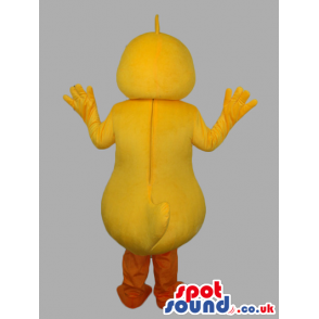 Customizable And Plain Yellow Duck Mascot With Orange Beak -