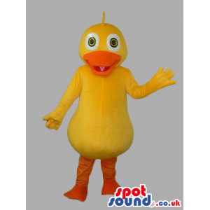 Customizable And Plain Yellow Duck Mascot With Orange Beak -