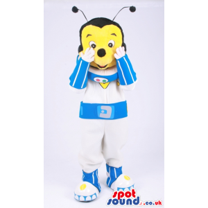 Customizable Bee Insect Mascot Dressed As An Astronaut - Custom