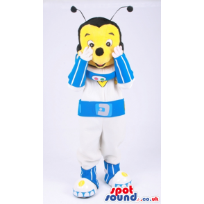 Customizable Bee Insect Mascot Dressed As An Astronaut - Custom