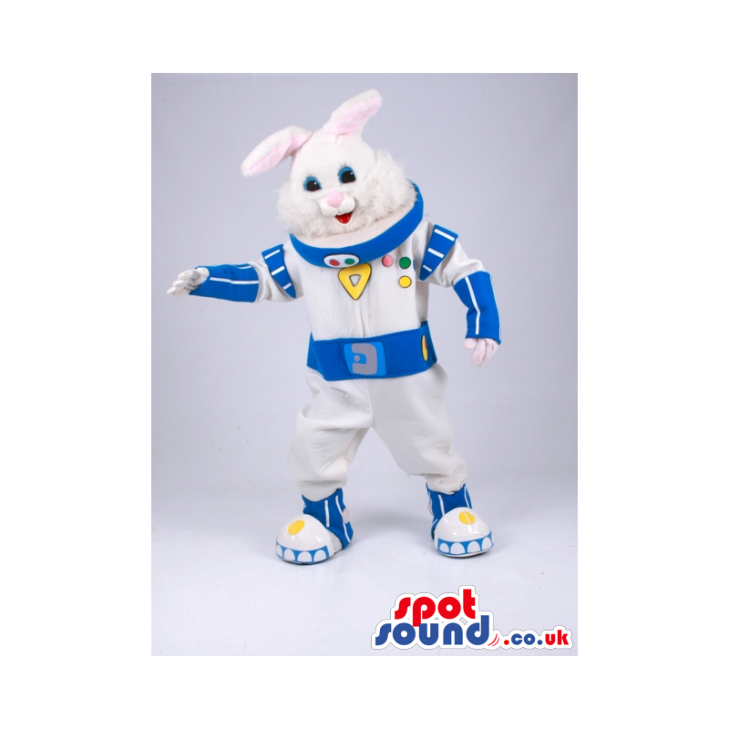 Customizable Rabbit Animal Mascot Dressed As An Astronaut -