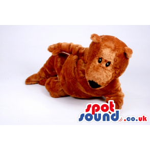 Brown Plain And Customizable Plush Bear Mascot With Black Nose