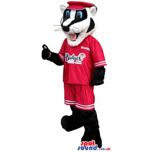 Customizable Black And White Badger Animal Mascot - Custom