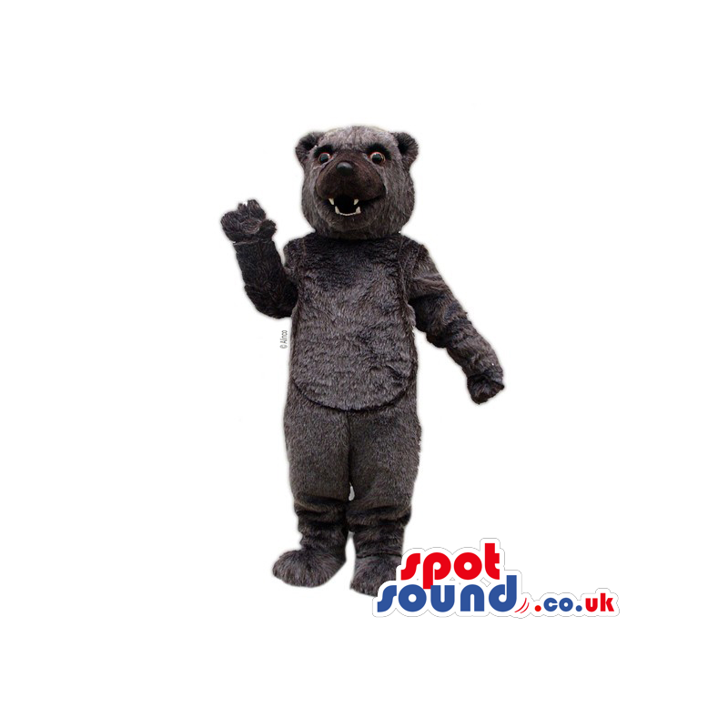 Customizable Plain Black Bear Animal Mascot Showing Teeth -