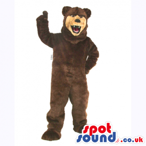 Customizable Plain Dark Brown Wild Bear Animal Mascot - Custom