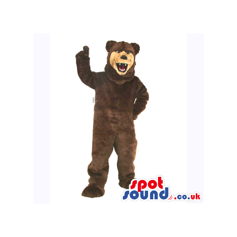 Customizable Plain Dark Brown Wild Bear Animal Mascot - Custom