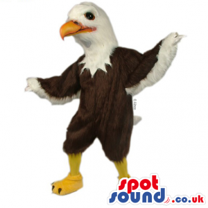 Customizable Plain Brown And White Eagle Bird Mascot - Custom