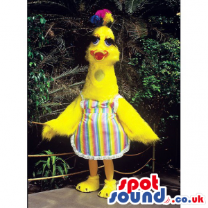 Customizable Yellow Bird With Rainbow Colors Wearing An Apron -