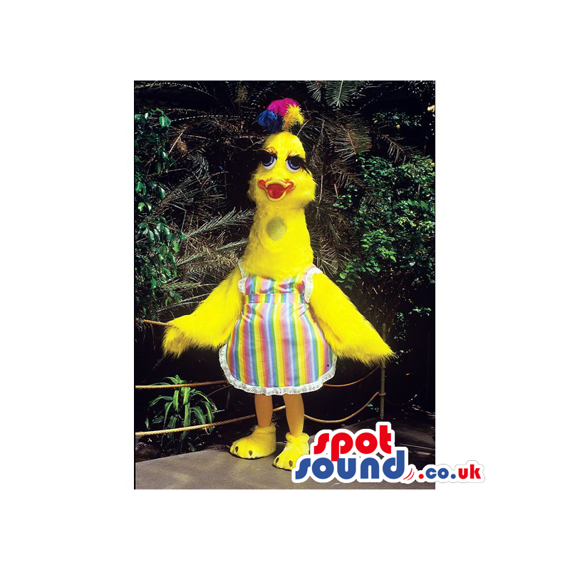 Customizable Yellow Bird With Rainbow Colors Wearing An Apron -