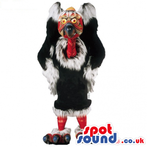 Customizable Amazing Black And Red Turkey Bird Mascot - Custom
