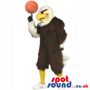 Customizable American Eagle Mascot With A Basketball And