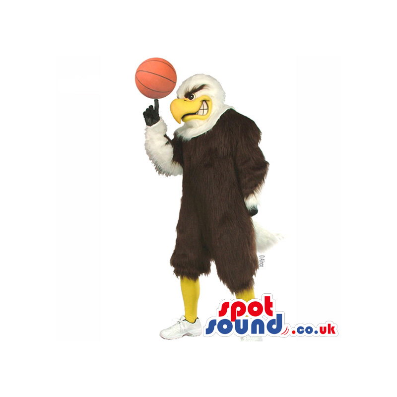 Customizable American Eagle Mascot With A Basketball And