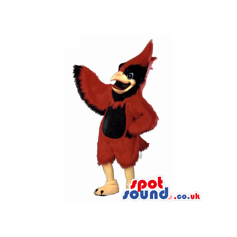 Customizable Red Plush Bird Mascot With Black Belly - Custom