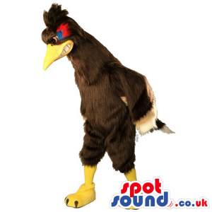 Customizable Brown Bird With Yellow Beak And Taint Of Red -
