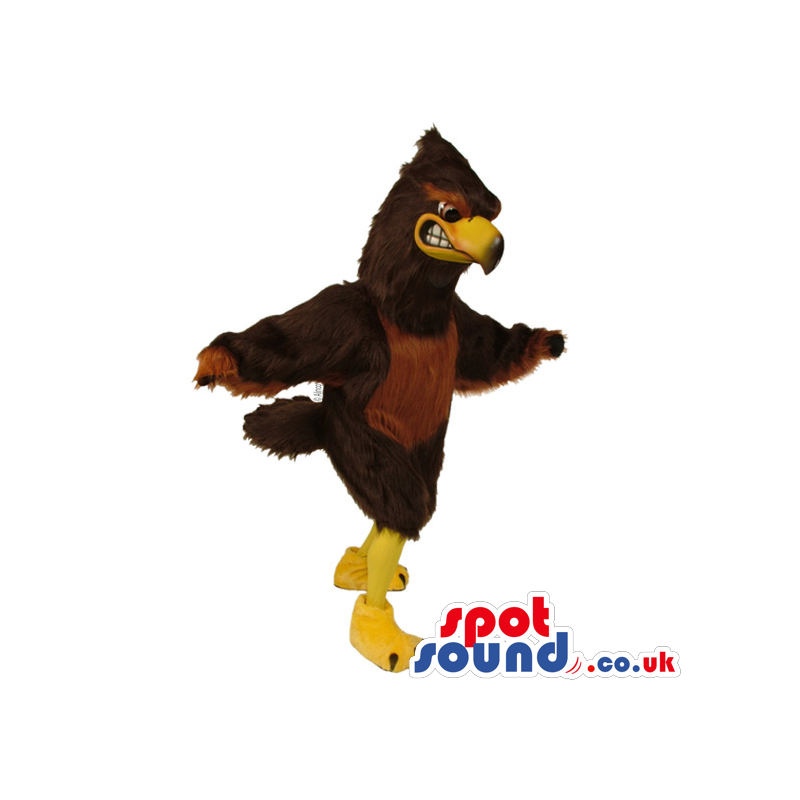 Customizable Dark Brown Angry Bird With Yellow Beak - Custom