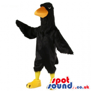 Customizable And Plain Black Bird With Yellow Beak - Custom