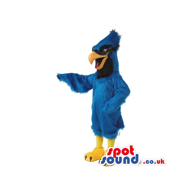 Customizable Blue Eagle Plush Mascot With Long Comb - Custom