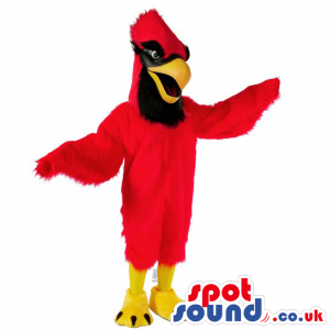 Customizable Red Eagle Plush Mascot With Long Comb - Custom
