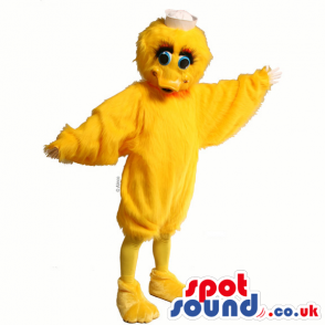 Customizable Yellow Funny Duck Animal Mascot With Blue Eyes -