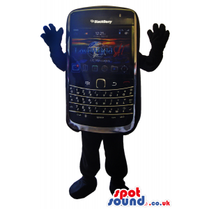 Customizable Blackberry Cell Phone Mascot With Colorful Screen