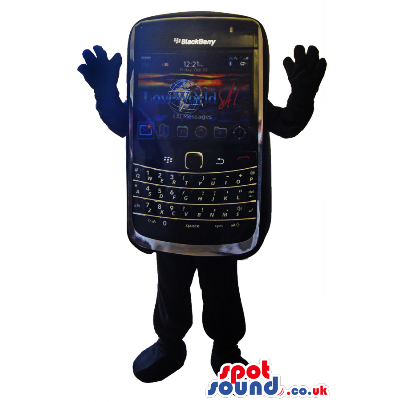 Customizable Blackberry Cell Phone Mascot With Colorful Screen