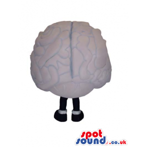 Huge Brain Organ Customizable Mascot In Grey With Space For