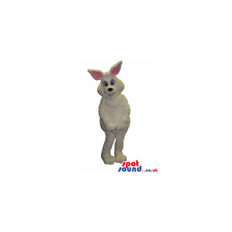 Customizable White Easter Plush Rabbit With Space For Logo -