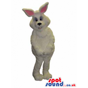 Customizable White Easter Plush Rabbit With Space For Logo -