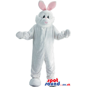 Customizable White Easter Plush Bunny With Space For Logo -