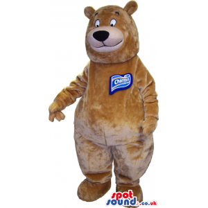 Brown Customizable Bear Mascot With Space For Personalized