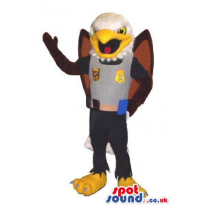 American Eagle Bird Animal Mascot Wearing Police Officer