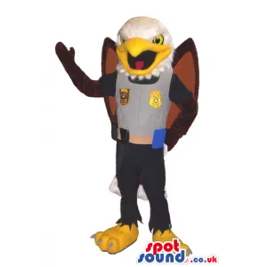 American Eagle Bird Animal Mascot Wearing Police Officer