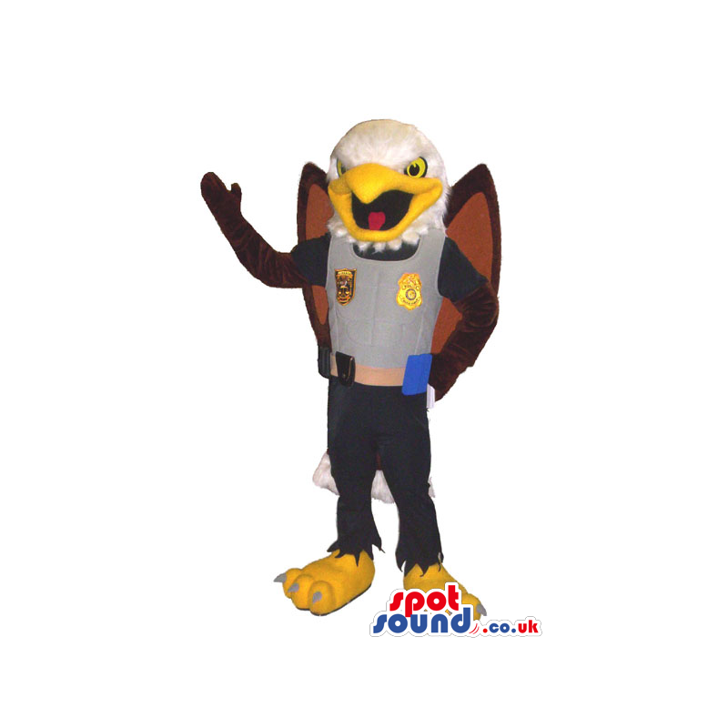 American Eagle Bird Animal Mascot Wearing Police Officer