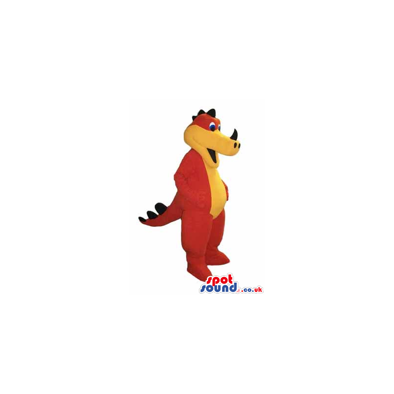 Customizable And Plain Red And Yellow Dragon Mascot - Custom